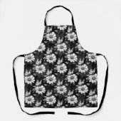 Butterfly on Flower Pattern Design - Zwart Schort (Voorkant)