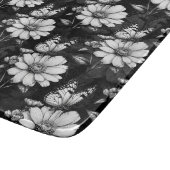 Butterfly on Flower Pattern Design - Zwart Snijplank (Hoek)