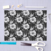 Butterfly on Flower Pattern Design - Zwart Tissuepapier (Craft)