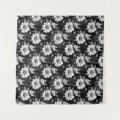 Butterfly on Flower Pattern Design - Zwart Wandkleed (Voorkant (horizontaal))