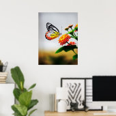 Butterfly on flower poster (Thuiskantoor)