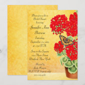 Butterfly on Geranium Flowers Vrijgezellenfeest In Kaart (Voorkant / Achterkant)