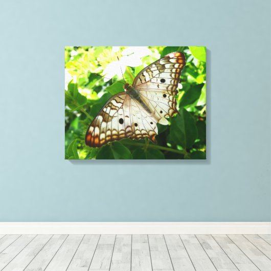 Butterfly on Jasmine Tropical Natuur Photography Canvas Afdruk (Insitu (Houten vloer))