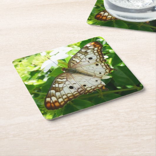 Butterfly on Jasmine Tropical Natuur Photography Kartonnen Onderzetters (Schuin)