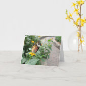 Butterfly on Lantana Flowers, Blank Note Card Kaart (Gele Bloem)