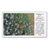 Butterfly on Lavender Romans 12:2 Magnetisch Visitekaartje (Voorkant)