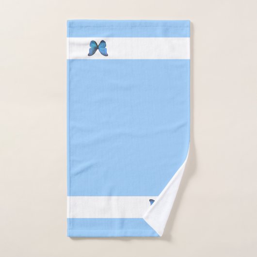 Butterfly on Light Blue & White Bad Handdoek (Handdoek)