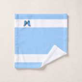 Butterfly on Light Blue & White Bad Handdoek (Wasdoekje)