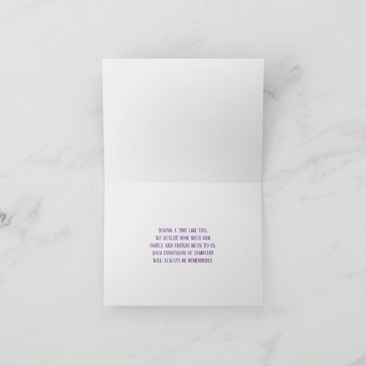 Butterfly on Lilacs Sympathie Hartelijk dank Kaart (Binnen)