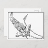 Butterfly on Liliac Briefkaarten - Kleur het in (Voorkant / Achterkant)