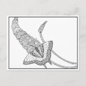 Butterfly on Liliac Briefkaarten - Kleur het in (Voorkant)