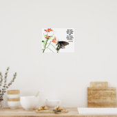 Butterfly on Milkweed, met Verse (John 8:32) Poster (Keuken)