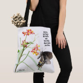Butterfly on Milkweed, met Verse (John 8:32) Tote Bag (Dichtbij)