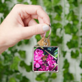 Butterfly on Pink Flower | Sleutelhanger (Hand)