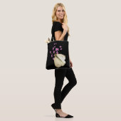 Butterfly on Pink Garden Flowers Floral Canvas tas (Op model)