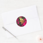 Butterfly on Pink Petunia Flowers Springtime Ronde Sticker (Envelop)