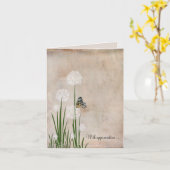 Butterfly on Puff Flower Sympathie Dank je Kaart (Gele Bloem)