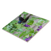 Butterfly on Purple Flowers w/ Scriptversie Verse Tegeltje (Zijkant)