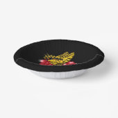 Butterfly on red Rose met sterren en regendruppels Papieren Kommen (Gebogen)