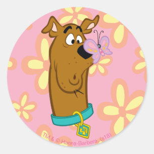 Butterfly on Scooby-Doo's neus Ronde Sticker