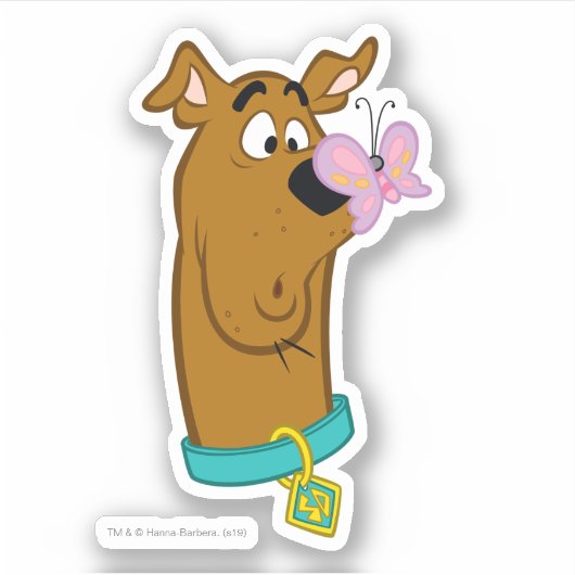 Butterfly on Scooby-Doo's neus Sticker (Voorkant)
