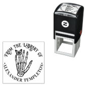 Butterfly on Skeleton Handteken Bibliotheek Boek N Zelfinktende Stempel (In situ)