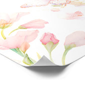 Butterfly on the Way Roze Baby shower Welkomstbord Poster (Hoek)