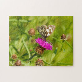 Butterfly on Thistle Jigzaag Puzzle Legpuzzel