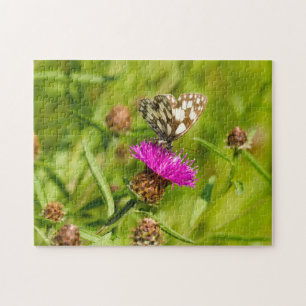 Butterfly on Thistle Jigzaag Puzzle Legpuzzel