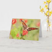 Butterfly on Turk's Pet Flower Note Kaart (Gele Bloem)