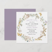 Butterfly on Way Boho Baby shower Invitation Kaart (Voorkant / Achterkant)