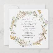 Butterfly on Way Boho Baby shower Invitation Kaart (Voorkant)