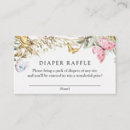 Butterfly on Way Boho Diaper Raffle Enclosure Informatiekaartje