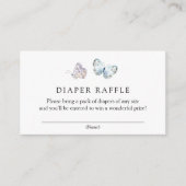 Butterfly on Way Boho Diaper Raffle Informatiekaartje (Voorkant)