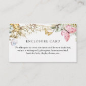 Butterfly on Way Boho Enclosure Card Informatiekaartje (Voorkant)