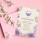 Butterfly on Way Spring Garden Baby shower Kaart