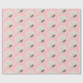 Butterfly on White Hydrangea Cadeaupapier (Vlak)