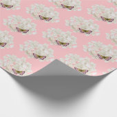 Butterfly on White Hydrangea Cadeaupapier (Hoek)