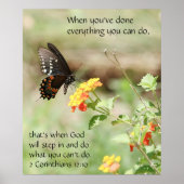 Butterfly on Wildfllowers, Scriptversie Verse Poster (Voorkant)