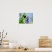 Butterfly on Wildfllowers, Scriptversie Verse Poster (Keuken)