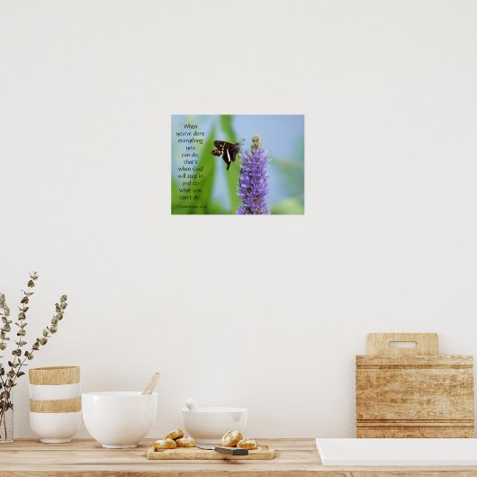 Butterfly on Wildfllowers, Scriptversie Verse Poster (Keuken)