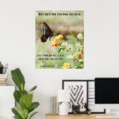 Butterfly on Wildfllowers, w Corinthians Verse Poster (Thuiskantoor)