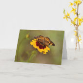 Butterfly on Wildflower Note Kaart (Gele Bloem)