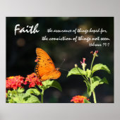Butterfly on Wildflower, Scriptversie op geloof Poster (Voorkant)
