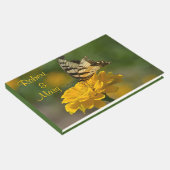 Butterfly on Yellow Zinnia Gastenboek (Hoek)