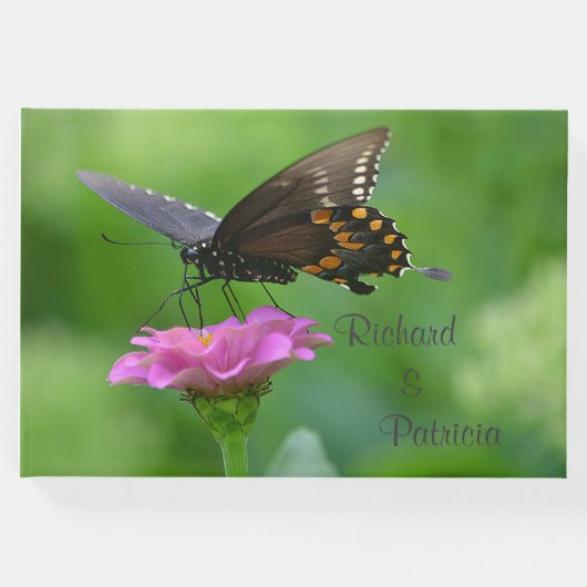 Butterfly on Zinnia Gastenboek (Voorkant)
