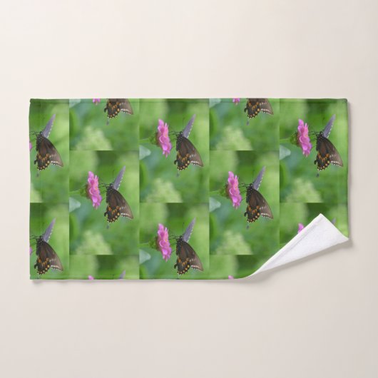 Butterfly on Zinnia Pattern Bad Handdoek (Handdoek)