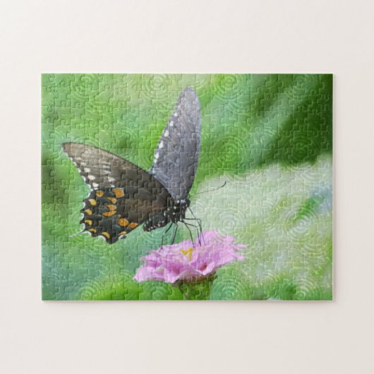 Butterfly on Zinnia Puzzle Legpuzzel (Horizontaal)