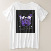 Butterfly-ontwerp Grote Maat T-shirt (Design achterkant)