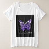 Butterfly-ontwerp Grote Maat T-shirt (Design voorkant)